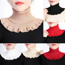 Fashion Turtleneck Ruffle Knitted Scarf