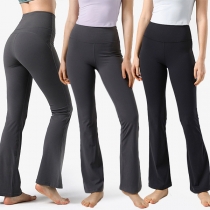 Fashion Solid Color High-rise Wide-leg Sport Leggings