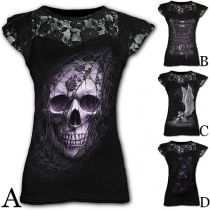 Punk Style Skull Pattern Shirt