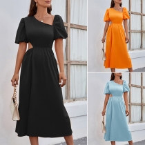 Sexy Solid Color Cutout Dress