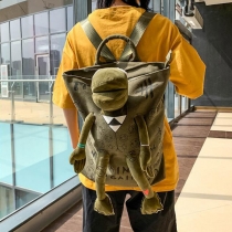 Rolig Big Frog Canvas Ryggsäck