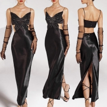 Sexy Butterfly Cutout Slit Party Dress