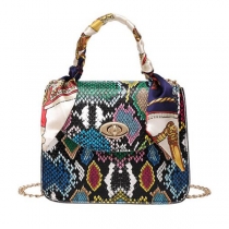 Snakeskin Shoulder Crossbody tygväska