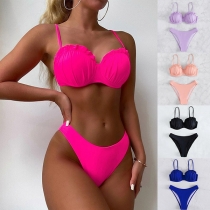 Fashion Ruffled Shell Shape Bikini Set
