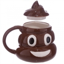 Novelty Poop Kaffemugg Uppsluppen parodi keramisk kopp med lock