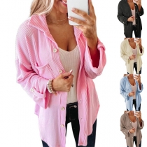 Street Fashion Verticial Stripe Stand Collar Long Sleeve Jacket
