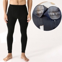 Varma vinterfleecefodrade leggings för män - tjocka tights termobyxor (för vikt 40 kg-100 kg)