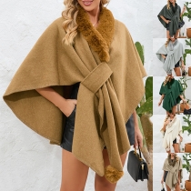 Street Fashion Plysch skarvad mantel