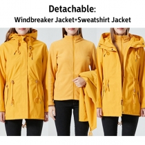 Ljusfärgad vattentät 3-i-1 vinterjacka med vindtät och varm fleecehuva – Snowboard Mountain Snow Coat-Windbreaker jacka.