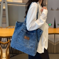 Casual Axelväska i tvättad denim