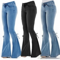 Mode: Gammaltvättade spetsjeans med vida ben