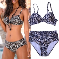Sexig leopardtryckt bikiniset - tvådelat