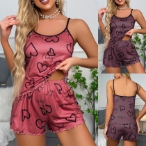 Comfy Heart Printed Two-piece Lounge Pyjamas Set