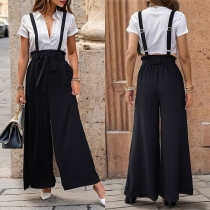 Street Fashion High-rise byxor med vida ben och snygg knut