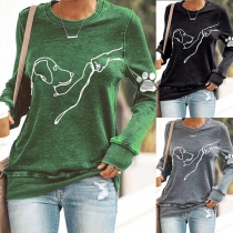 Hjärtvärmande Hundserie Pullover T-tröja Sweatshirt