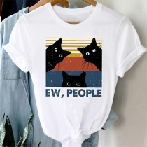 Kortärmad t-shirt med lekfullt husdjursmönster