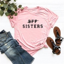 Rundhalsad Casual Dam T-shirt: Från BFF till Syster