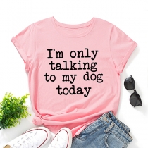 Kortärmad t-shirt med lös rund hals: 