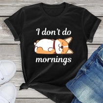 Lös kortärmad sommart-shirt för damer