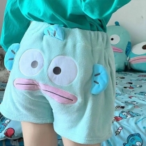Coral Velvet Casual Pyjamas: Tecknade shorts med söta och roliga fiskbroderier