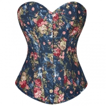 Retro Palace Small Blue Floral Shapewear Body Korsett Waist