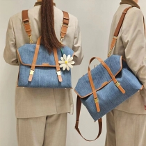 Multipurpose Denim Ryggsäck: Handhållen, axel- och Crossbody-väska för kvinnor