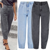 Mode höghus gammaltvättade Harem jeans