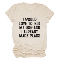 Rolig rundhalsad kortärmad t-shirt: 