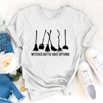 Rolig Kortärmad T-shirt med Magisk Kvast