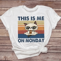 Rolig Cat T-shirt med Unhappy Design