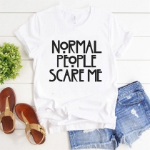 Rolig kortärmad T-shirt skrämmer migSlinky vanliga personer