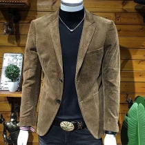 Blazer en Pana de Estilo Retro Casual y Ajustado