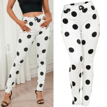 Pricktryckta skinny jeans med medelhög midja för modeälskare