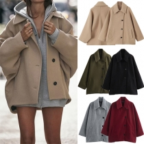 Vintage ståkrage Batwing långärmad duffeljacka
