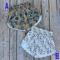 Shorts med blommönster och resårmidja