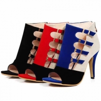 Cut-Out Flerfarget Stiletthæler Sandaler