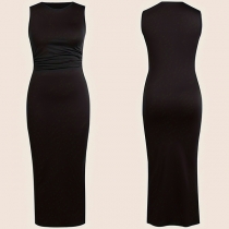 Ärmlös Bodycon-klänning med Rund Halslinje