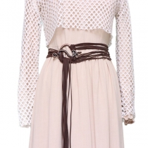 Bohemiskt bälte i konstmocka med spiralkrok i S‑form