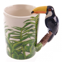Handgjord kaffemugg Papegoja