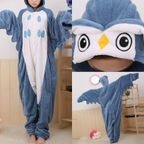 Söt ugglaformad huva i ett stycke Pyjamas Sovkläder.