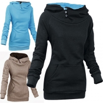 Fashion Solid Color Long Sleeve Warm Hoodies