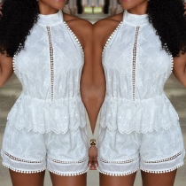 Sexy Backless Off-shoulder Slim Fit Lace Rompers
